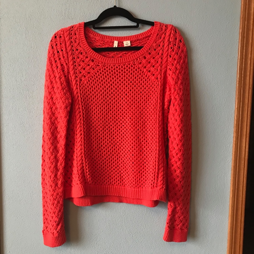 Anthropologie Moth Crochet Stitched Medley Sweater